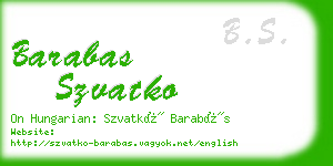 barabas szvatko business card